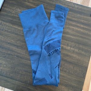 High waisted teal blue hole yoga pants, size small